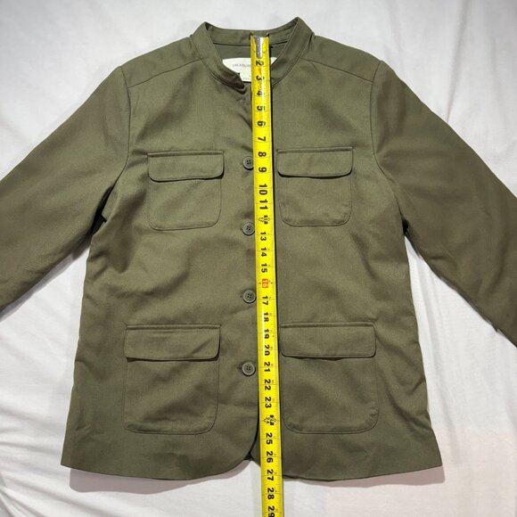Treasure & Bond Women's Field Jacket Medium Olive Green band Collar - Picture 6 of 9